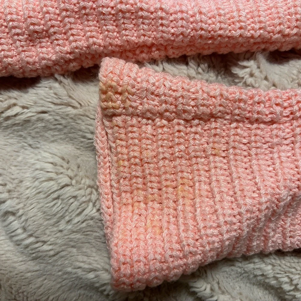 For Love & Lemons Pink Crocheted Ribbon-Trim Knit Top - Picture 4 of 5